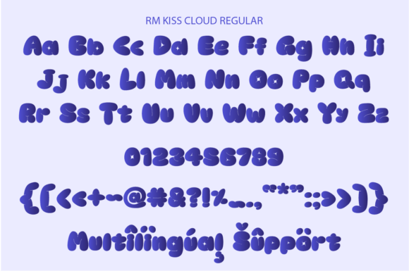 Kiss Cloud Font PNG with transparent background - Preview 3