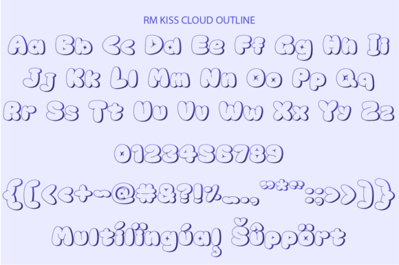Kiss Cloud Font PNG with transparent background - Preview 4
