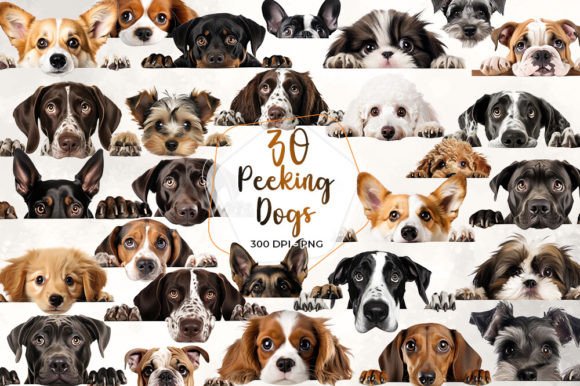 Peeking dogs sublimation clipart bundle for dog mom tumbler and mug gifts