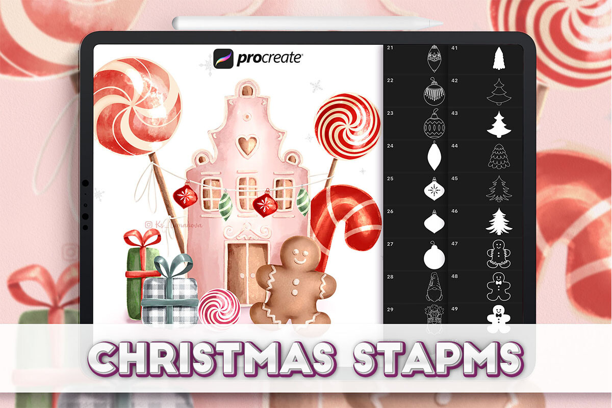Procreate Christmas Stamps Graphic by KsTumanova · Creative Fabrica