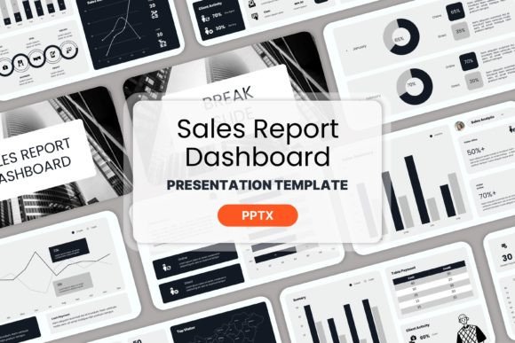 Preview of Sales Report Dashboard - Powerpoint marketing presentation template