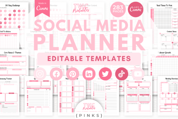 Social Media Planner Canva Templates