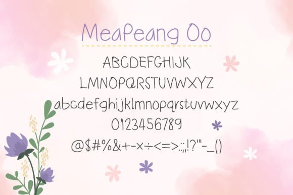 Meapeang Oo Font PNG with transparent background - Preview 1