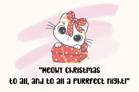 Meowy Christmas Font PNG with transparent background - Preview 1