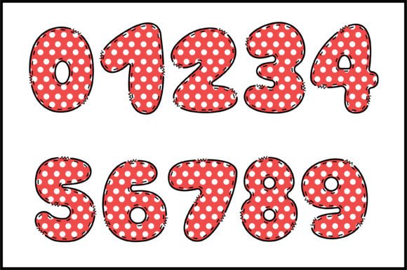 Red Dots Font PNG with transparent background - Preview 3