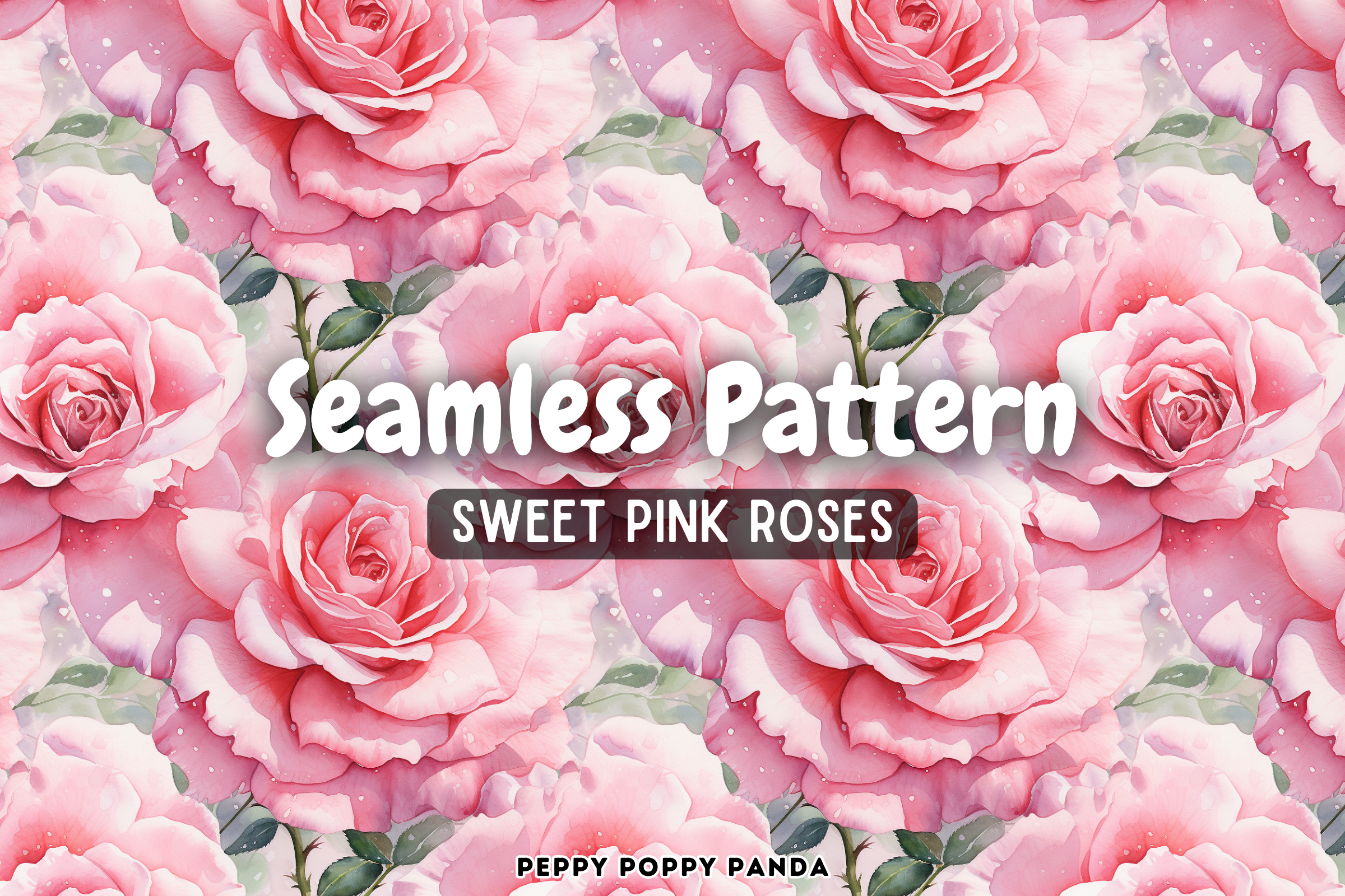 Seamless Pink Roses Digital Paper Graphic by Peppy Poppy Panda ...