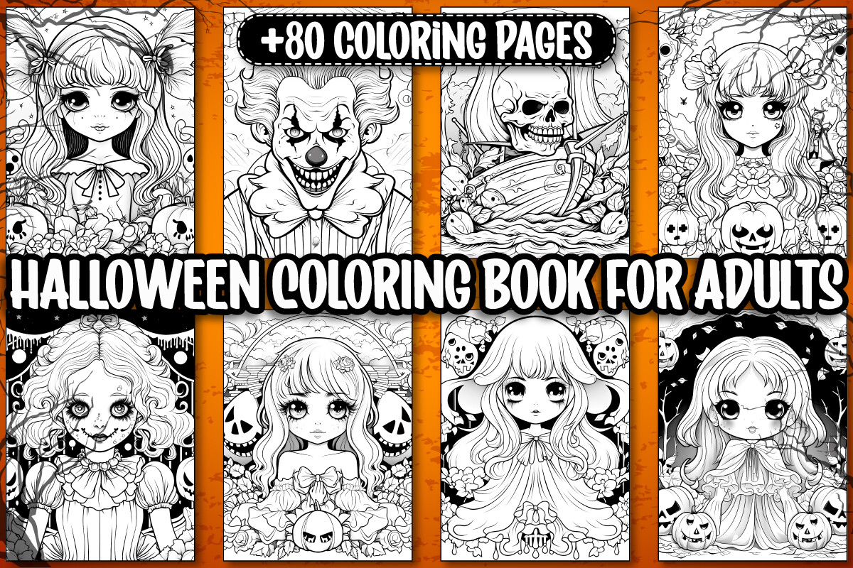 +80 HALLOWEEN COLORING BOOK for ADULTS