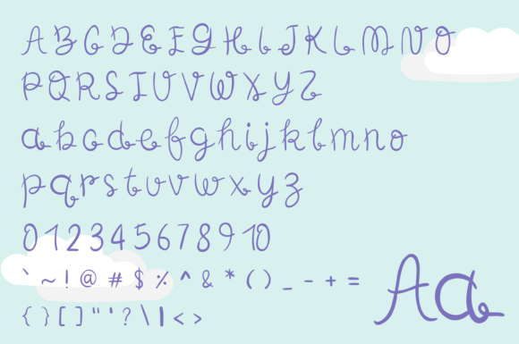 Beautiful Sunshine Font PNG with transparent background - Preview 2