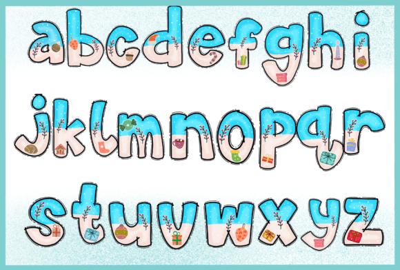 Christmas Snowly Font PNG with transparent background - Preview 2