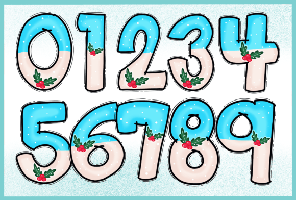 Christmas Snowly Font PNG with transparent background - Preview 3