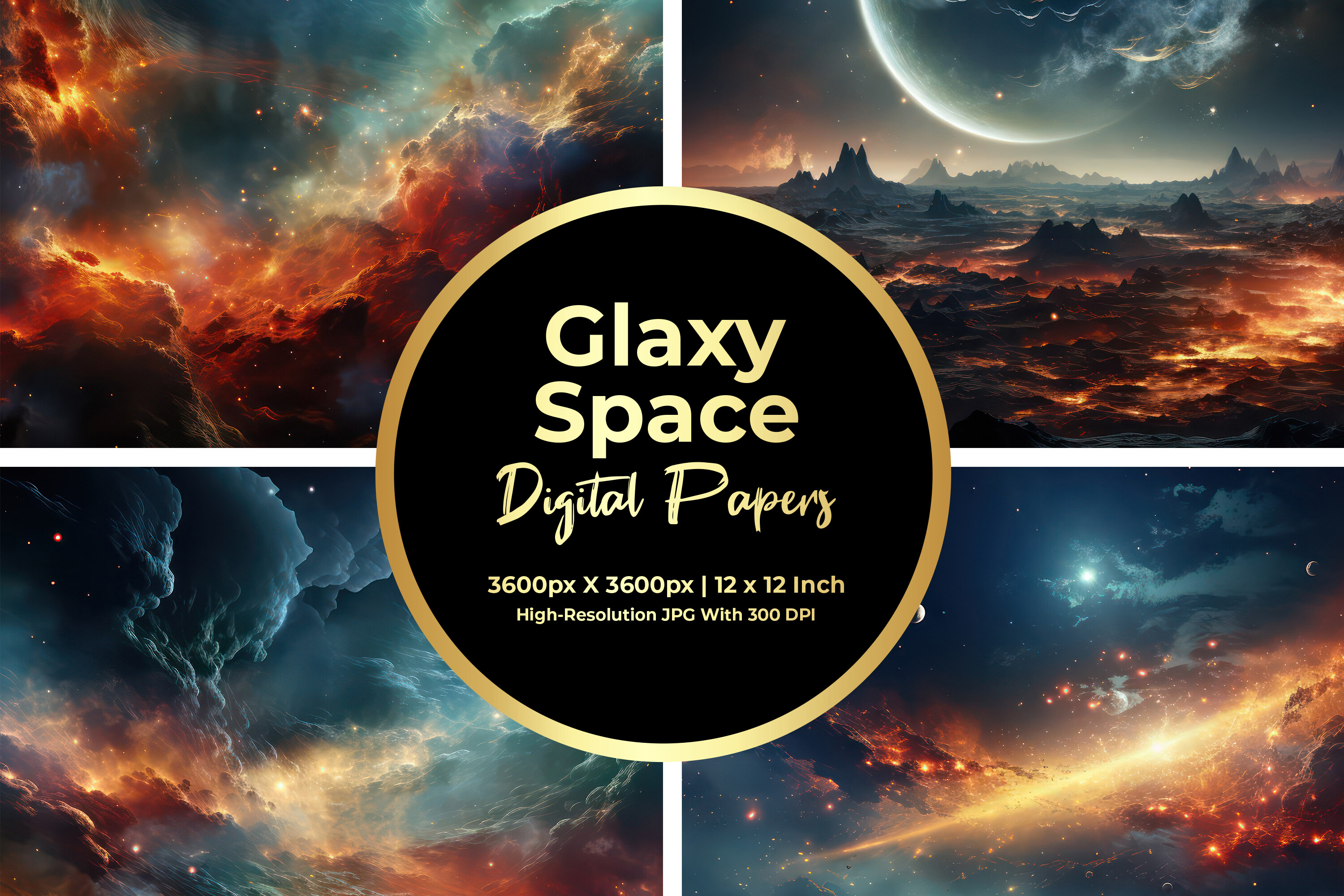 Galaxy Space Digital Paper Graphic by Creative World · Creative Fabrica