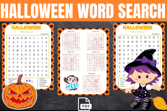 Halloween Word Search Puzzles Game Kids