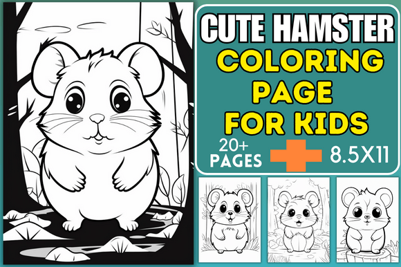 Hamster Coloring Page for Kids