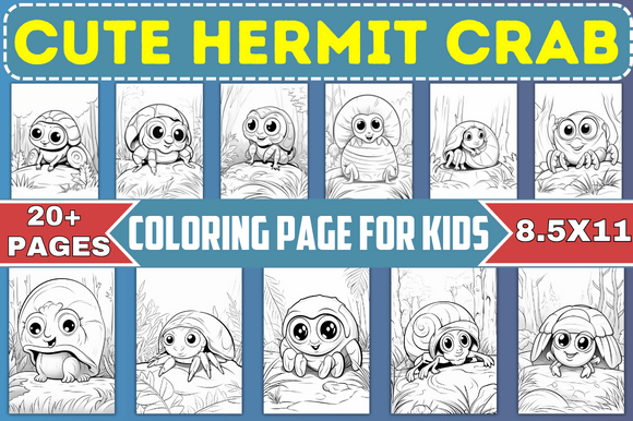 Hermit Crab Coloring Page for Kids