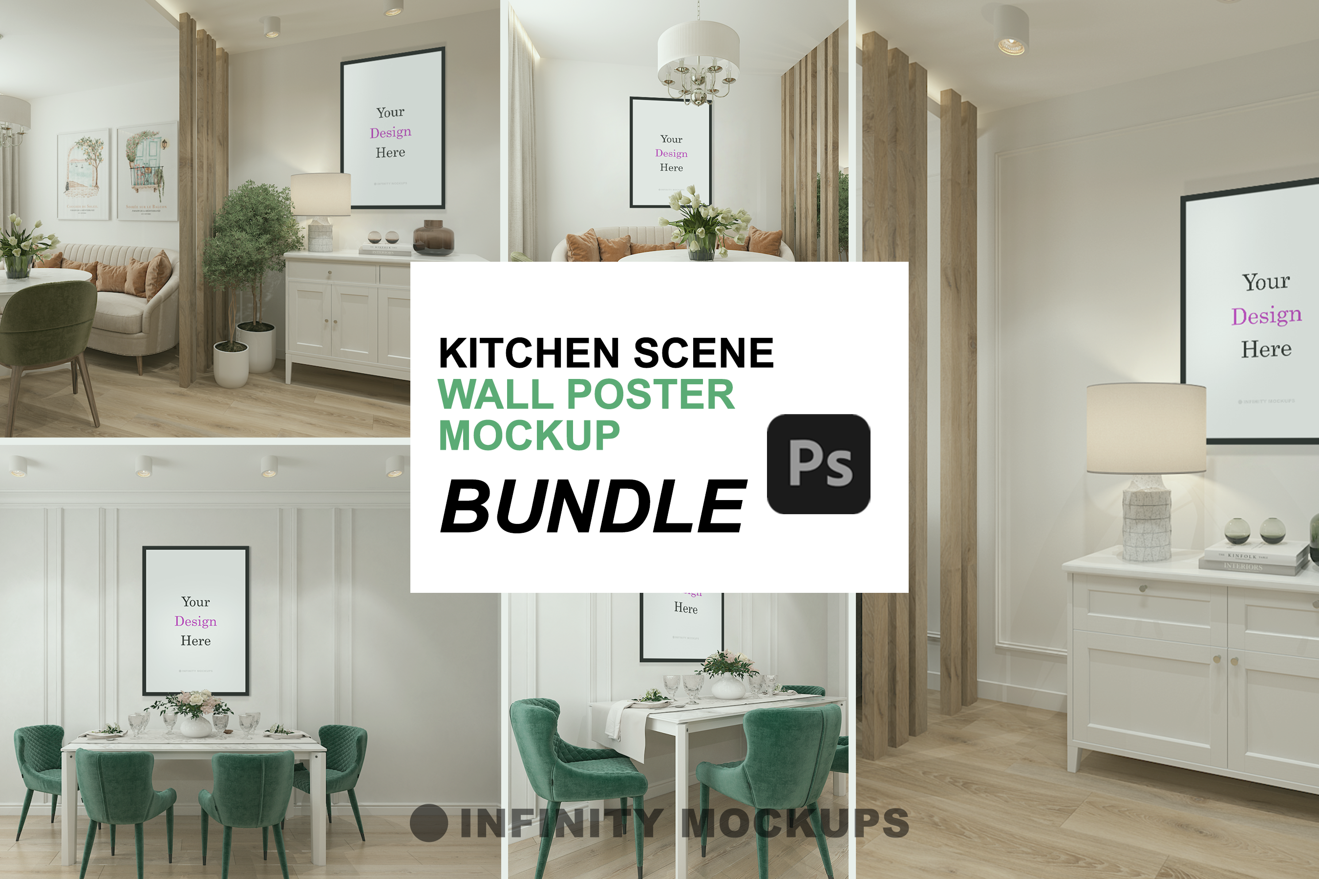 Kitchen Scene Artwork Mockup Bundle Graphic by inmockups · Creative Fabrica