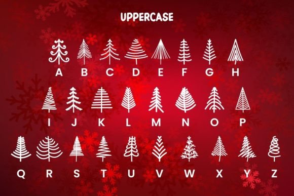 Line Tree Font PNG with transparent background - Preview 1