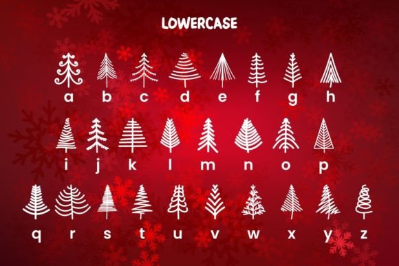 Line Tree Font PNG with transparent background - Preview 2