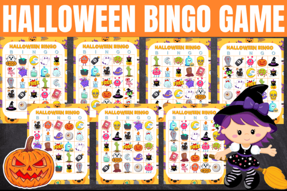 October Halloween Bingo Cards Game
