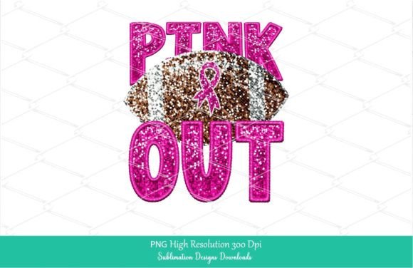 Pink out Sequin Football PNG