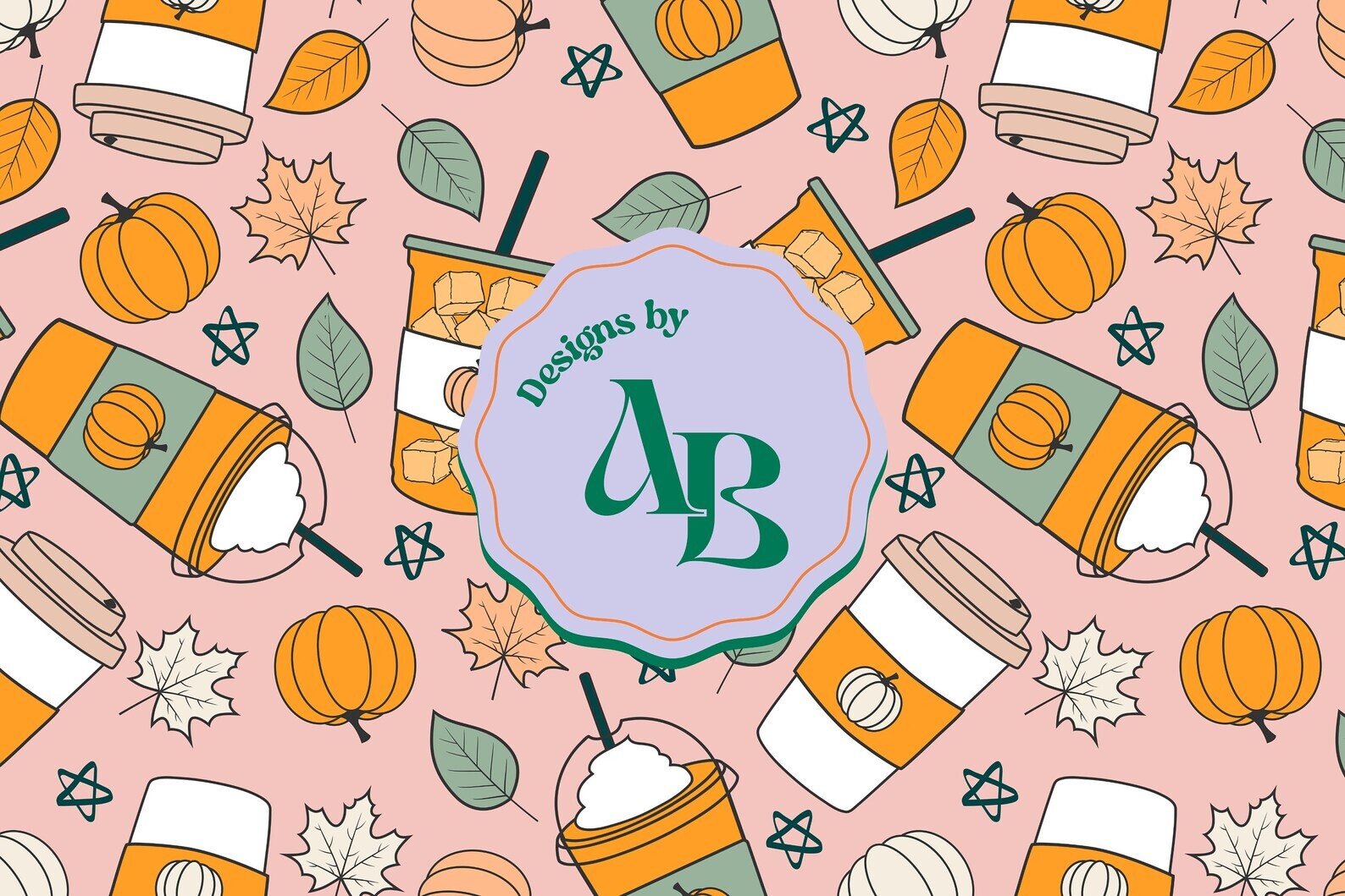 Pumpkin Spice Coffee Seamless Pattern Graphic by Designs X Ashley Bexar ...