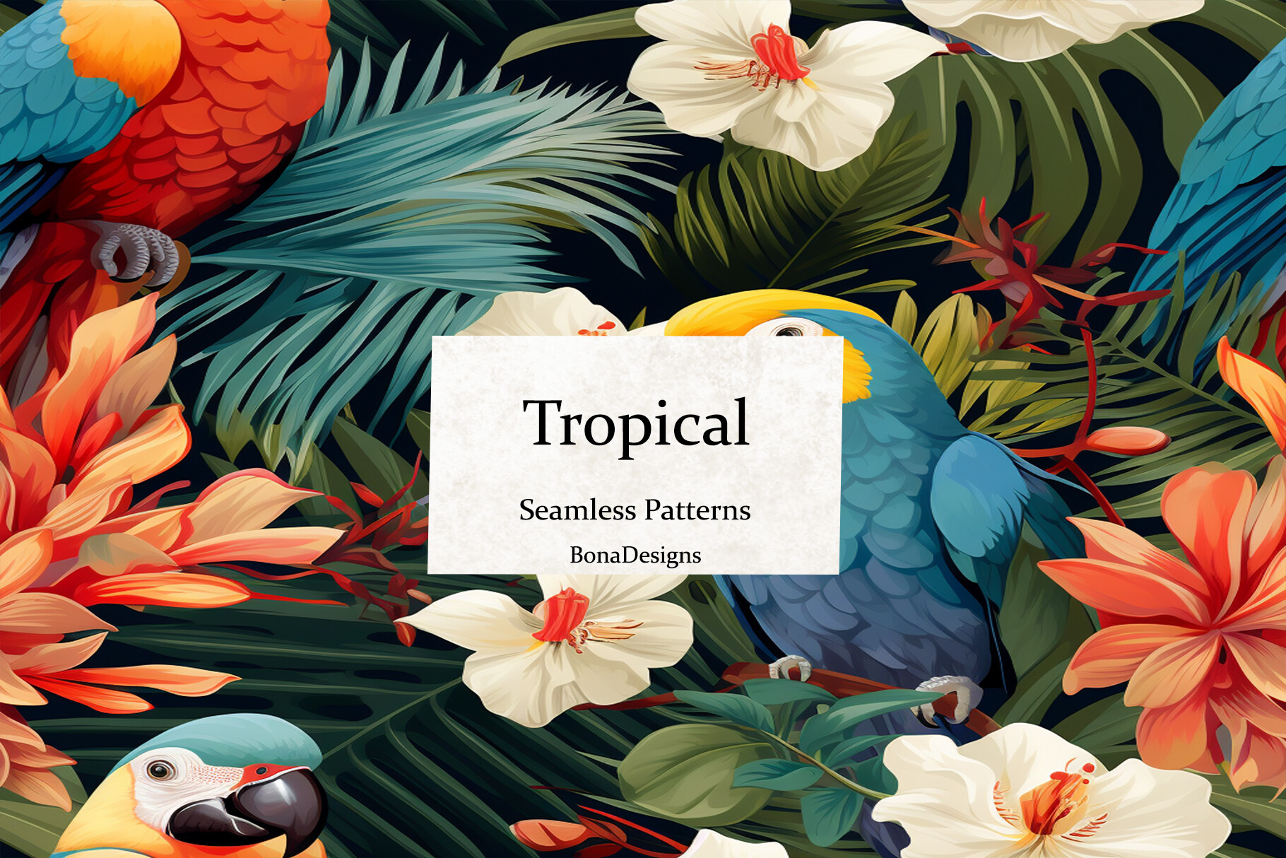 Tropical Seamless Pattern Graphic by BonaDesigns · Creative Fabrica
