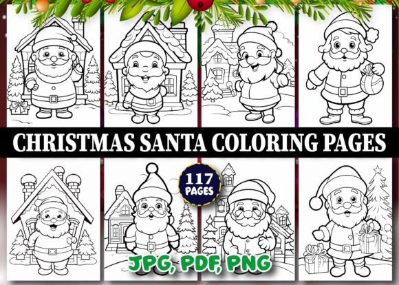117 Christmas Santa Coloring Pages