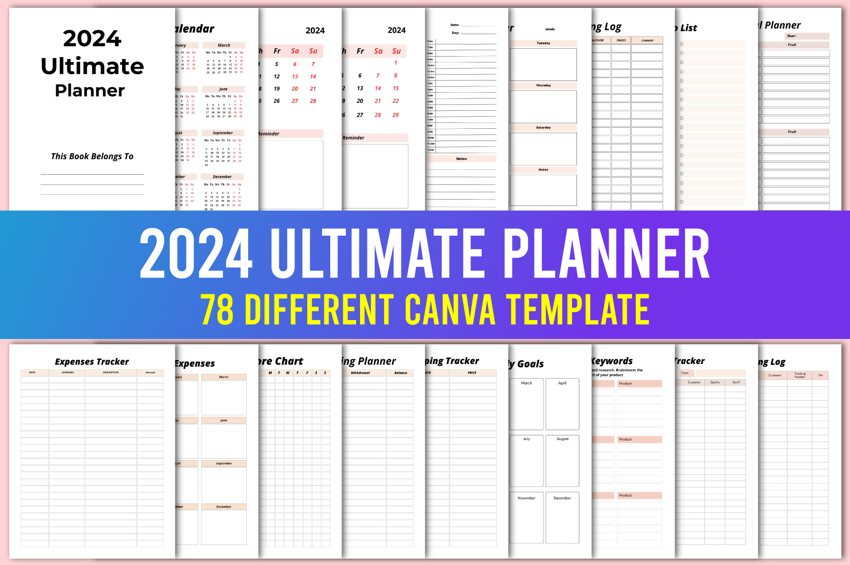 2024 Ultimate Planner Canva Interior Graphic by designmela01 · Creative ...