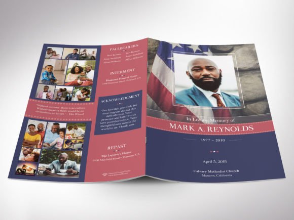 American Military Funeral Program Canva