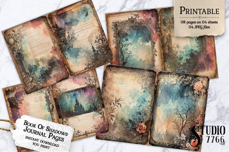 Book of Shadows Junk Journal Pages Graphic by Studio 7766 · Creative ...