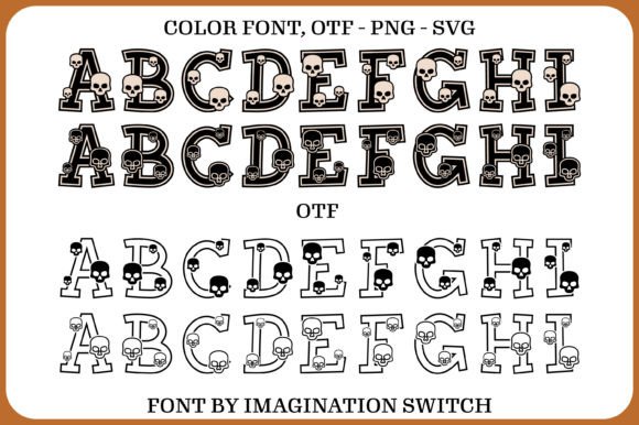 Head Skull Font PNG with transparent background - Preview 1
