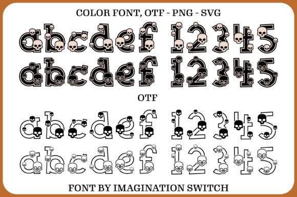Head Skull Font PNG with transparent background - Preview 2