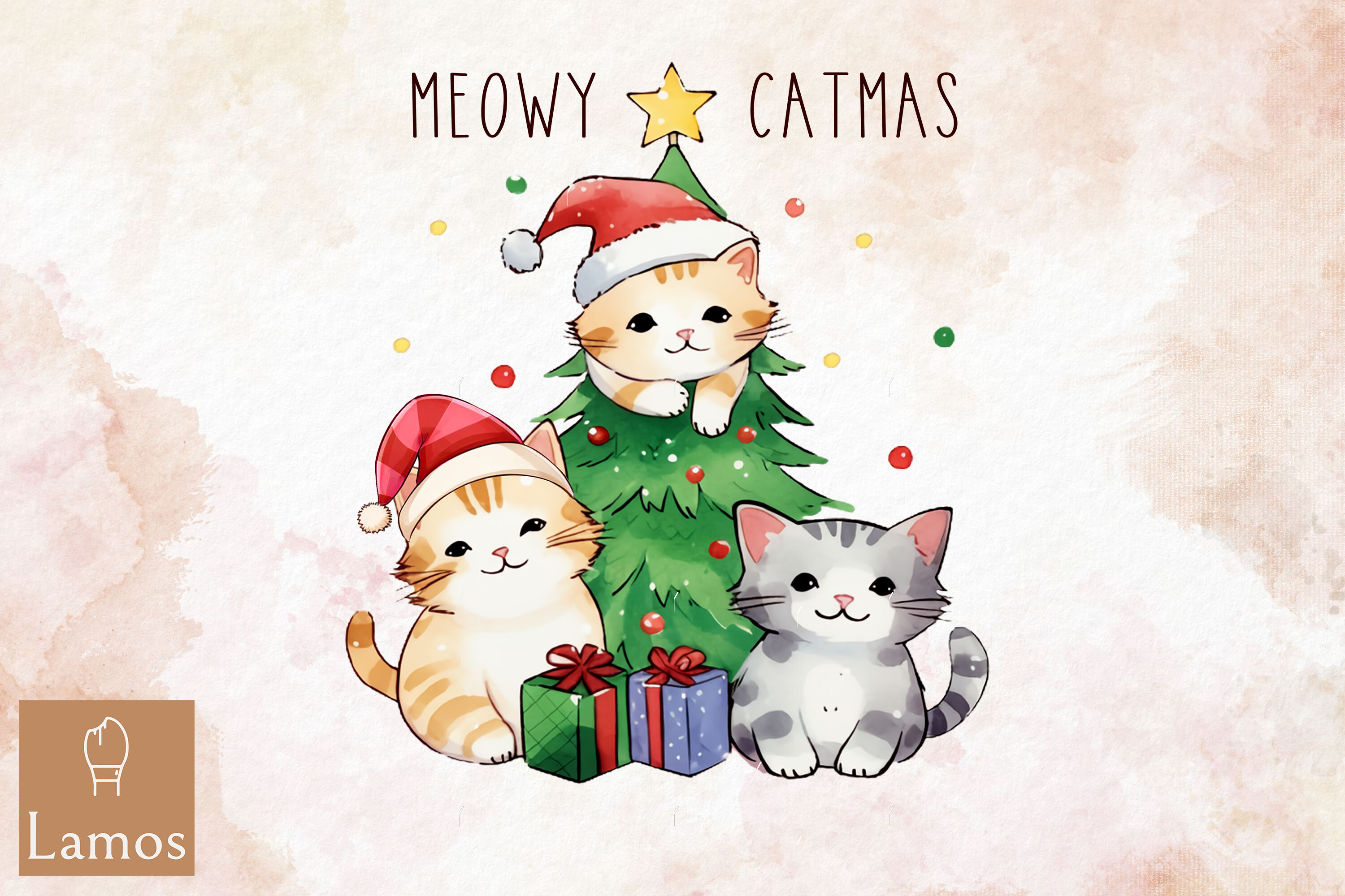 Meowy Catmas Christmas Cats Graphic by Lamos Sublimation