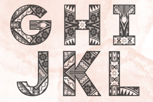 Polynesian Tribal Font PNG with transparent background - Preview 2