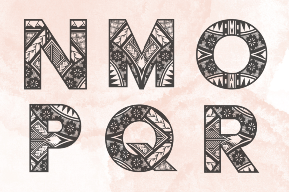 Polynesian Tribal Font PNG with transparent background - Preview 3