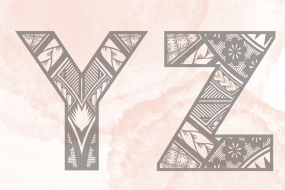 Polynesian Tribal Font PNG with transparent background - Preview 5