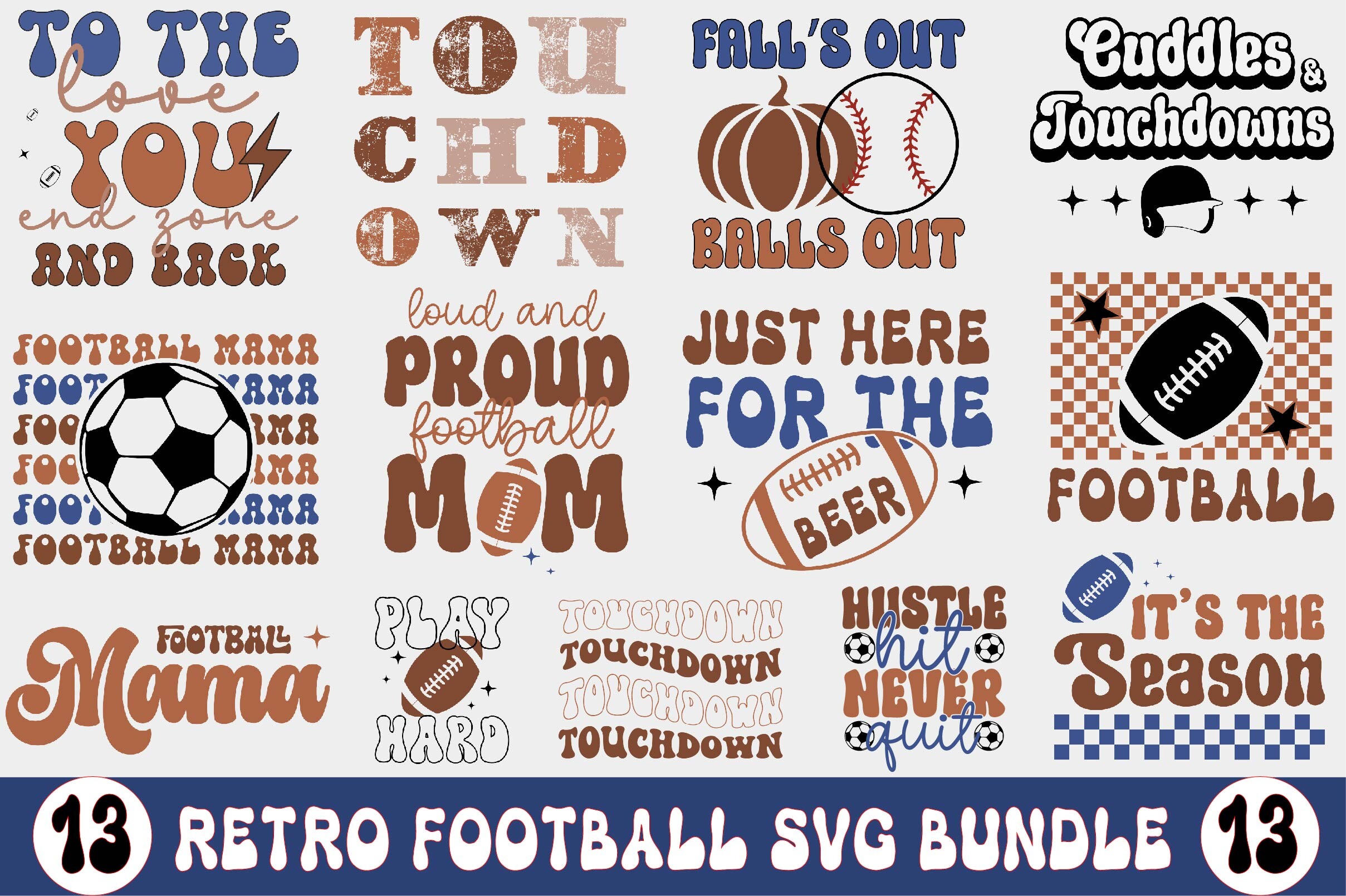 Retro Football SVG Bundle Graphic by designking · Creative Fabrica