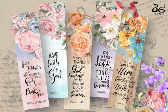 Scripture Bookmarks/ Printable Set #392