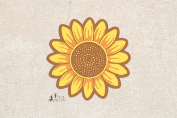 Sunflower 3D Layer Flower SVG Cut File · Creative Fabrica