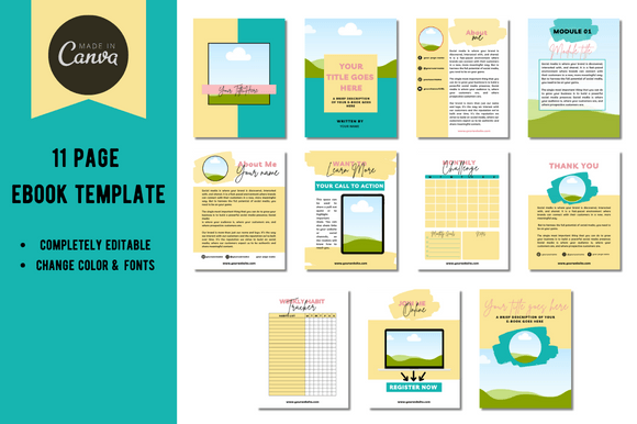 Editable Canva EBook Template for online course and lead magnet content
