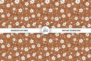 Cute Tiny Boho Flowers Digital Papers Graphic by Pattern Universe ...