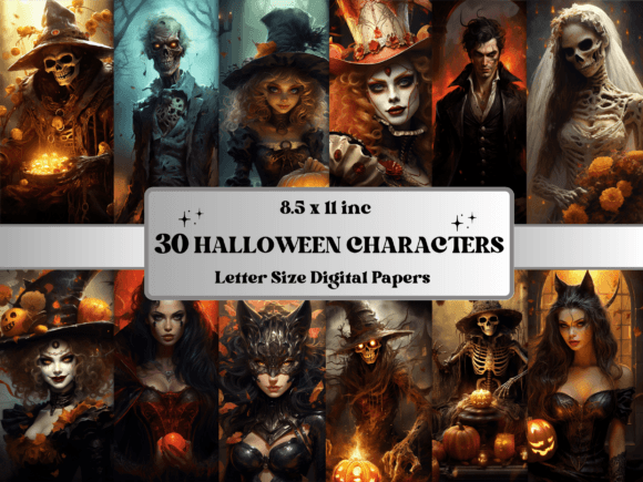 Halloween Horror Character Digital Paper