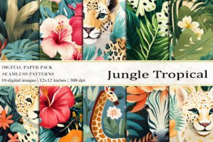 Jungle Tropical Digital Papers Graphic by BonaDesigns · Creative Fabrica