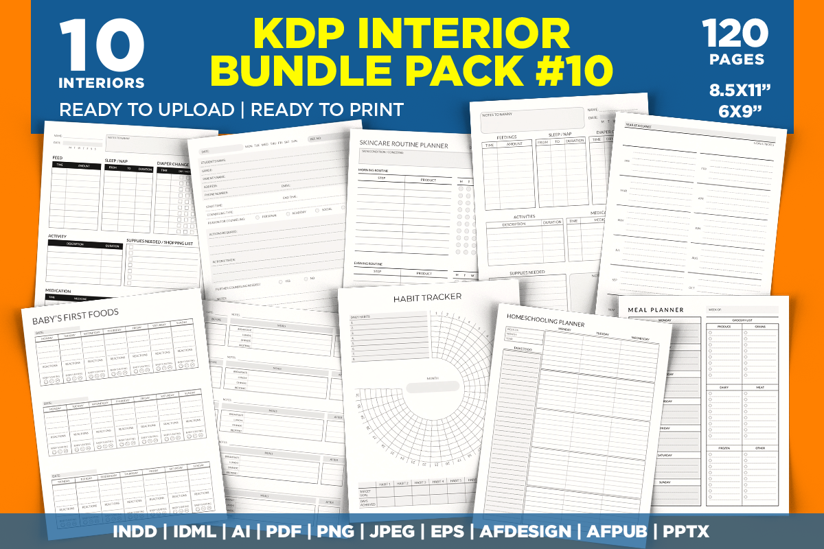 KDP Interior Bundle Pack #10 Graphic by RenatoRi Designs · Creative Fabrica