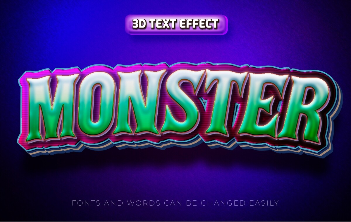 Monster 3d Editable Text Effect Style Graphic by afpriom · Creative Fabrica