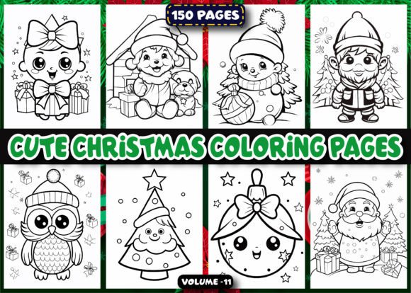 150 Cute Christmas Coloring Pages