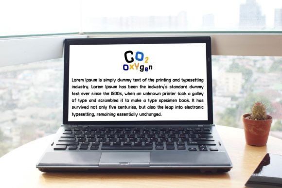 Co2 Oxygen Font PNG with transparent background - Preview 3