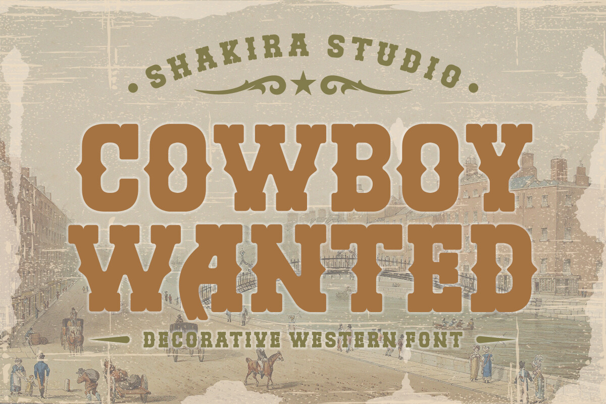 Cowboy Wanted preview: western retro serif