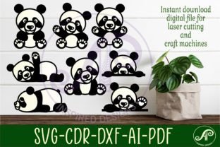 Cute Pandas Laser Cut File Shapes. 8 · Creative Fabrica
