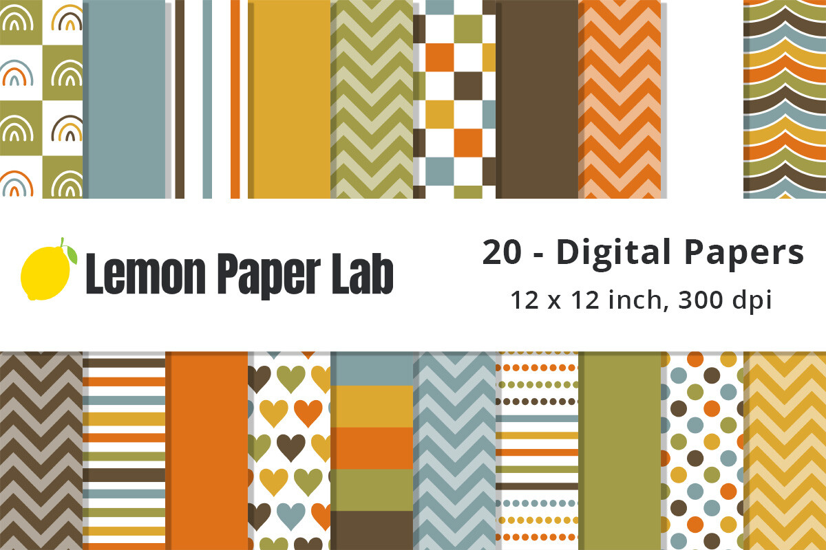 Earth Tones Digital Background Patterns Graphic by Lemon Paper Lab ...