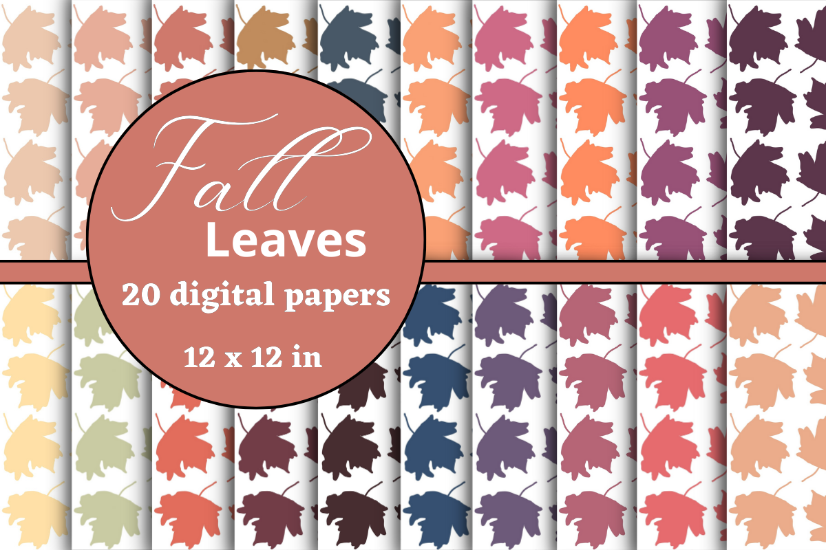 Fall / Autumn Colorful Leaves Papers Graphic by lam designs · Creative ...
